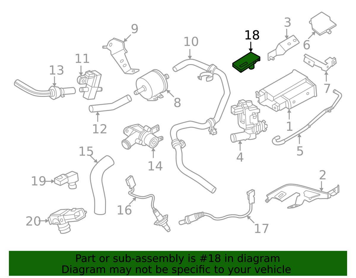 Nissan Genuine OEM EVAP Pressure Sensor 22365-1TV0C