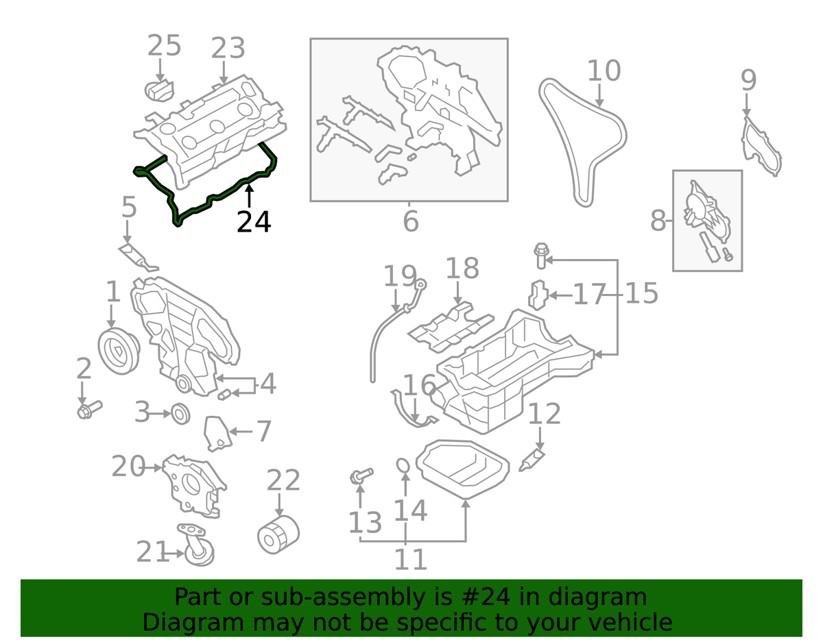 Valve Cover Gasket - Nissan (A3270-JK20A)