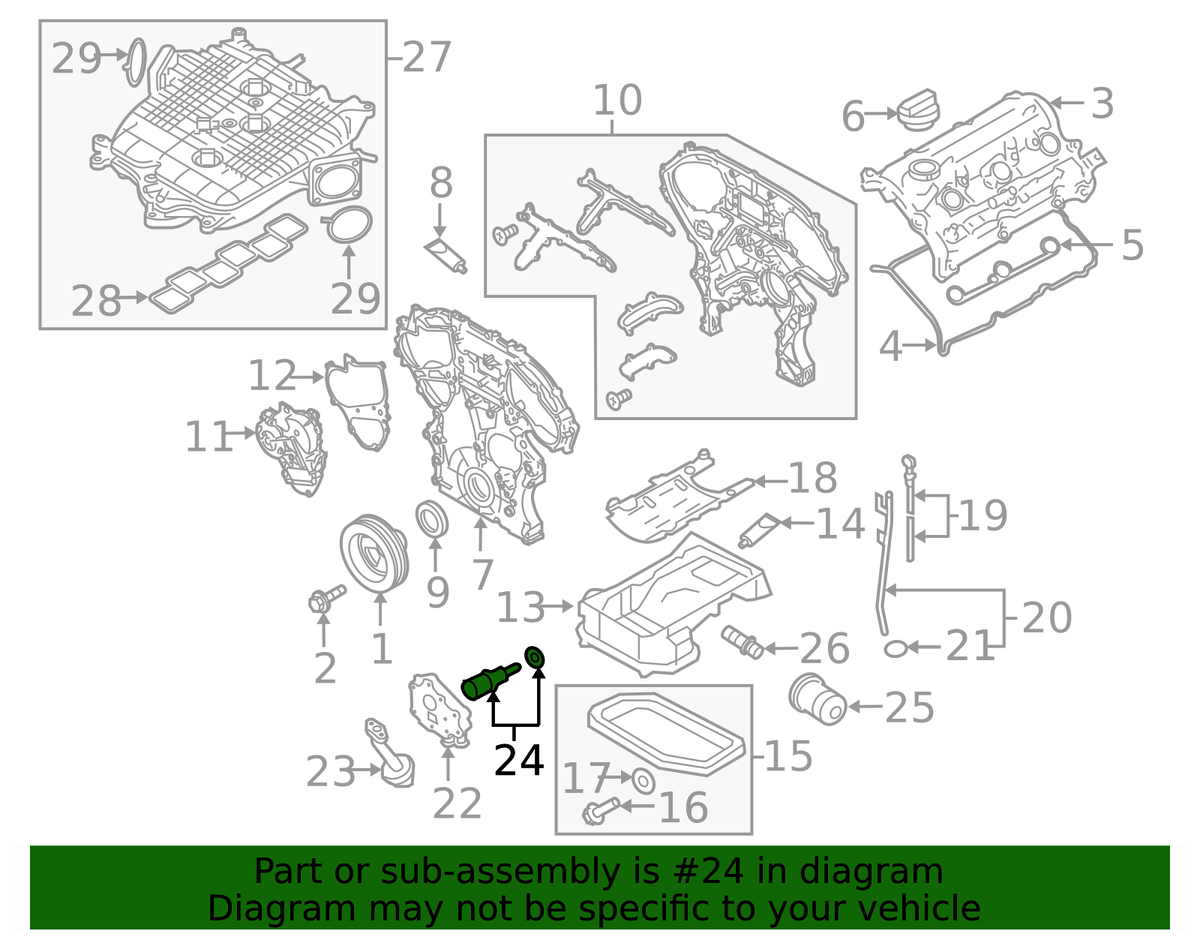 Nissan Genuine OEM Engine Coolant Temperature Sensor 22630-ED000