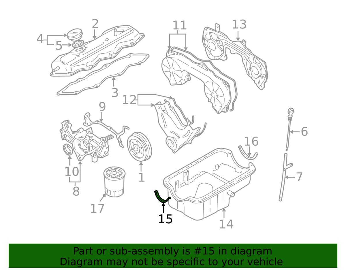 Engine Oil Pan Gasket - Nissan (11121-14Y00)