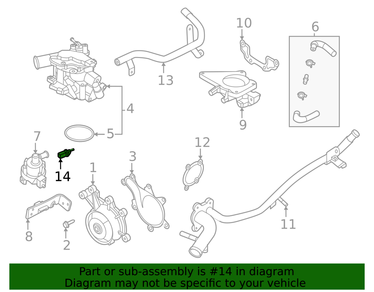 Nissan Genuine OEM Engine Coolant Temperature Sensor 22630-6LS2A