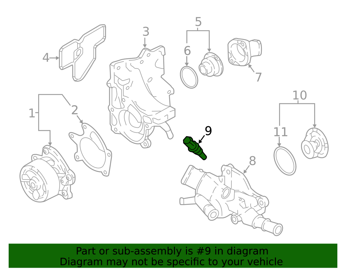 Nissan Genuine OEM Engine Coolant Temperature Sensor 22630-JN00A