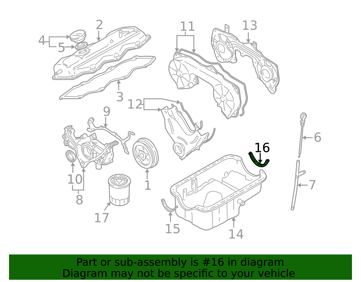 Engine Oil Pan Gasket - Nissan (11121-14Y10)