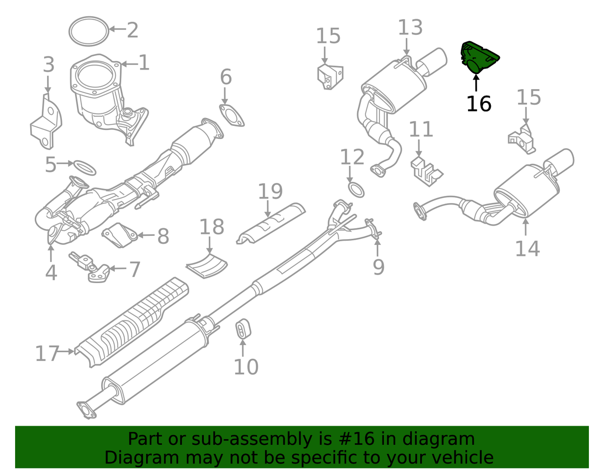 Nissan Genuine OEM Diffuser Assembly - Exhaust (Tailpipe Extension) - 20080-9DJ2A For Nissan
