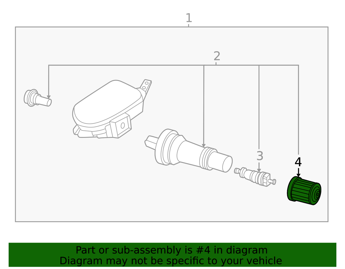 Tire Pressure Monitoring System (TPMS) Valve Stem Cap - Nissan (40703-5ZH0A)