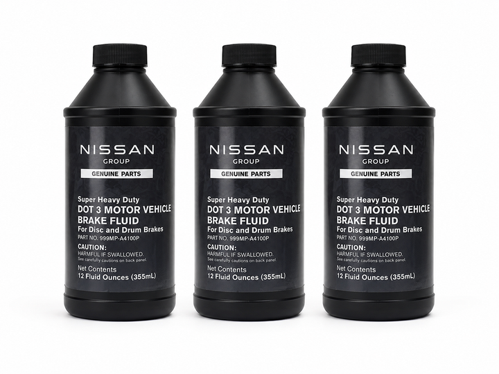 Genuine Nissan OEM Super Heavy Duty DOT 3 Brake Fluid – 12 oz Bottles – 3 Pack Bundle – 999MP-A4100P
