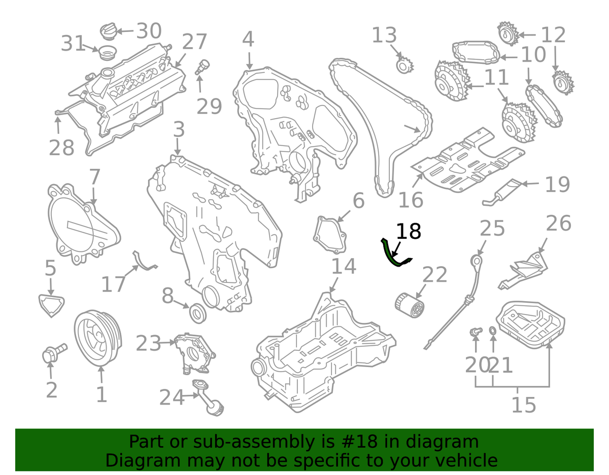 Engine Oil Pan Gasket - Nissan (11121-31U10)