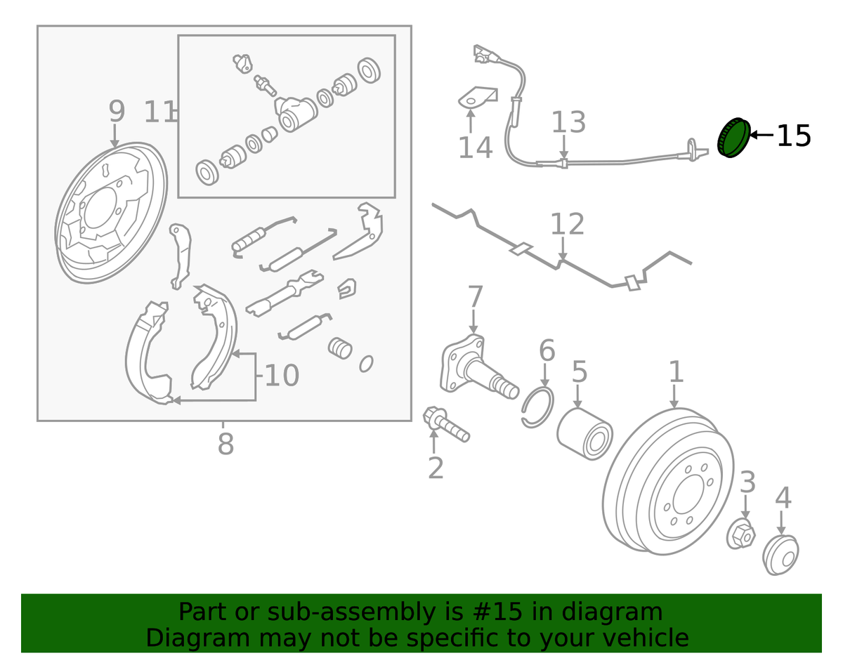 Nissan Genuine OEM Rear ABS Tone Ring 47950-1HA0A Versa Note
