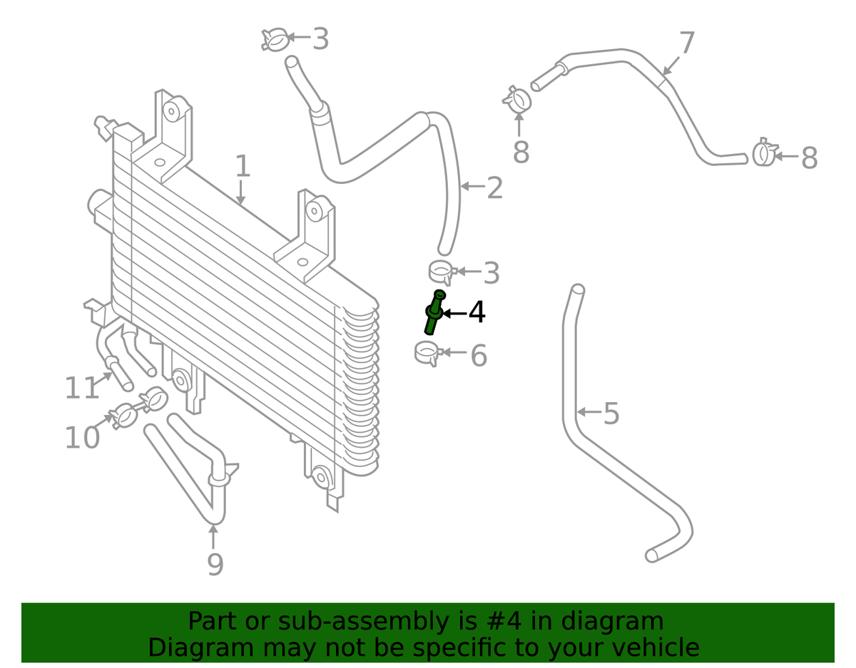 Automatic Transmission Oil Cooler Hose Adapter - Nissan (21533-EA50B)