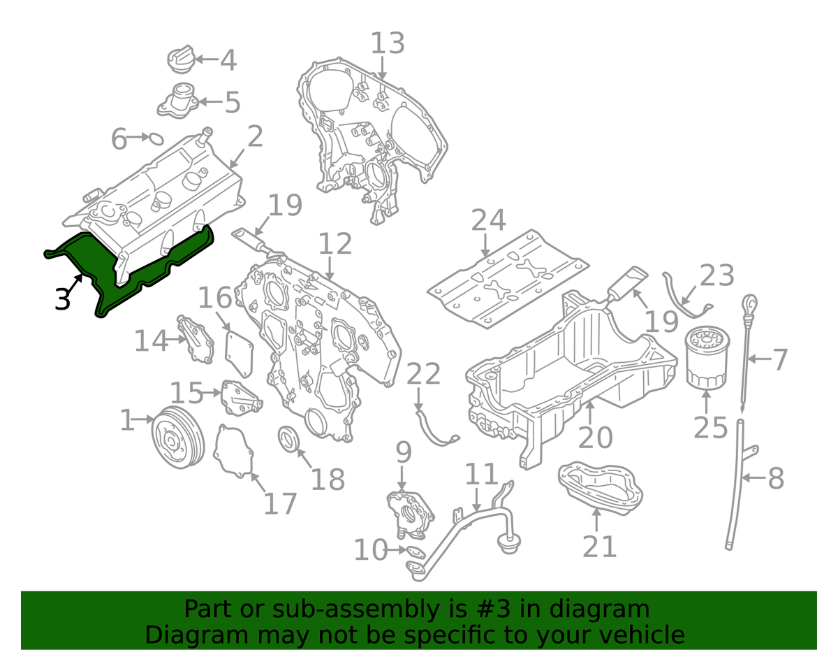 Valve Cover Gasket - Nissan (13270-2Y510)