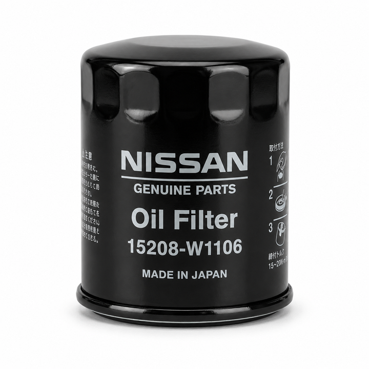 Genuine Nissan Engine Oil Filter 15208-W1106 – OEM Spin-On Oil Filter for 280ZX, 720 Pickup, Hardbody D21 & Pathfinder