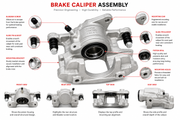 Genuine Nissan Value Advantage Front Left Brake Caliper Assembly D101M-1PA1BNW – Without Pads or Shims - Swift Autoparts