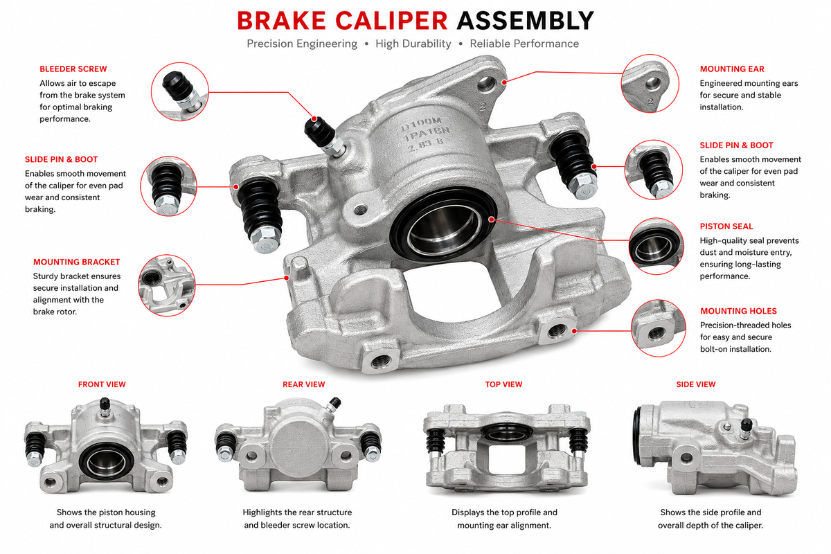 Genuine Nissan Value Advantage Front Right Brake Caliper Assembly D100M-1PA1BNW – Without Pads or Shims - Swift Autoparts
