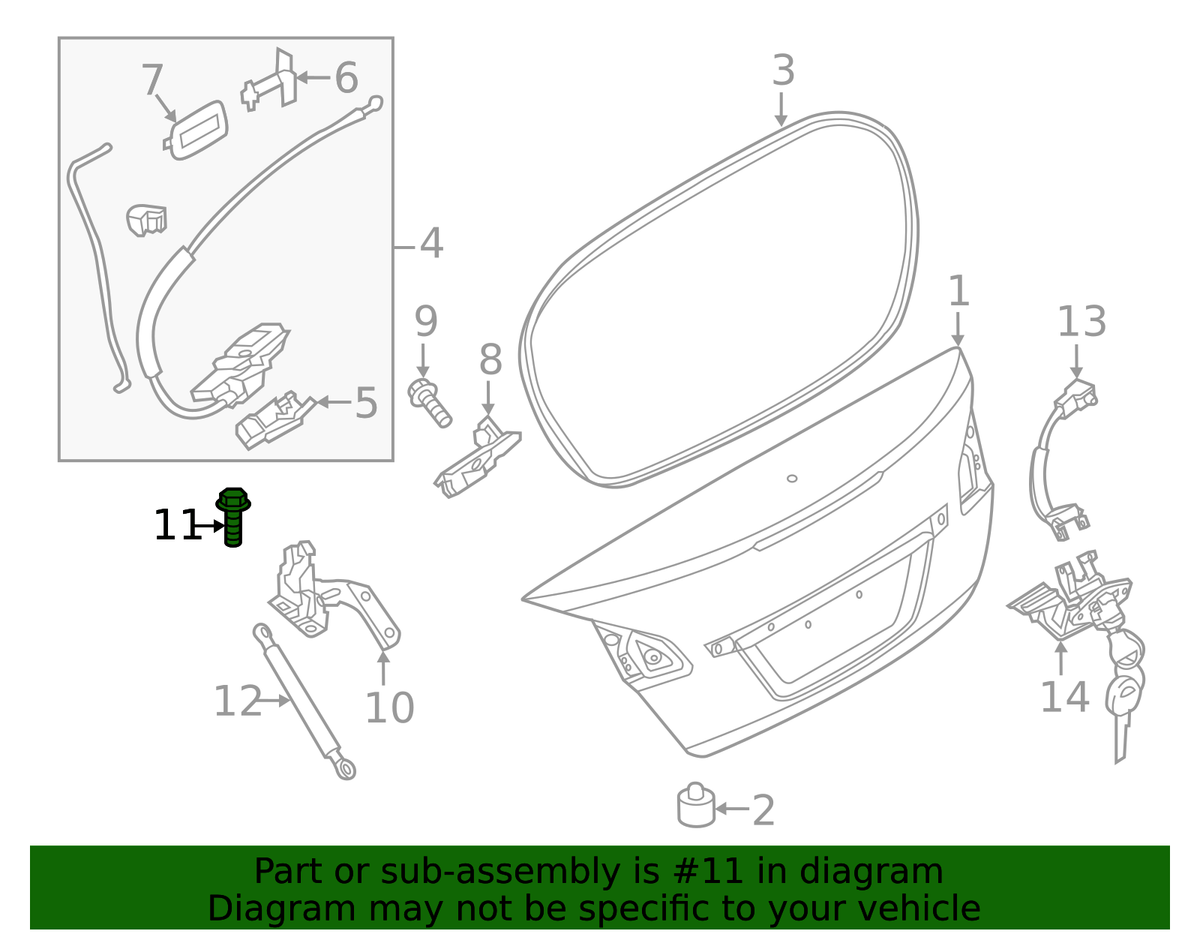 Body Electrical Ground Strap Bolt - Nissan (01456-N8011)