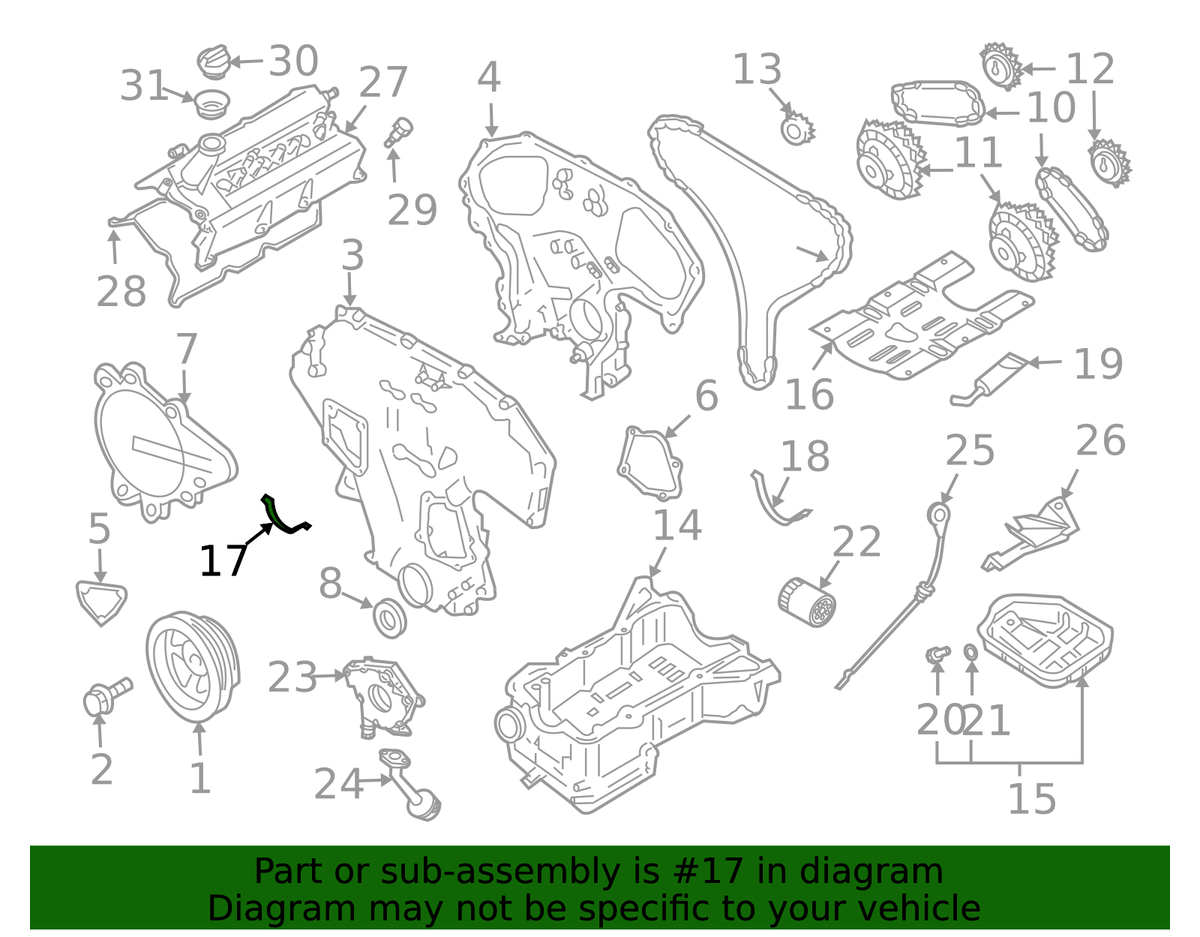 Engine Oil Pan Gasket - Nissan (11121-31U00)