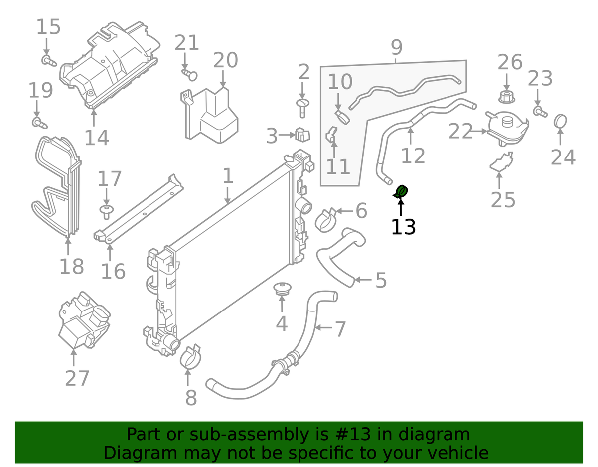 Engine Coolant Reservoir Hose Clamp (21750-6CB0A)