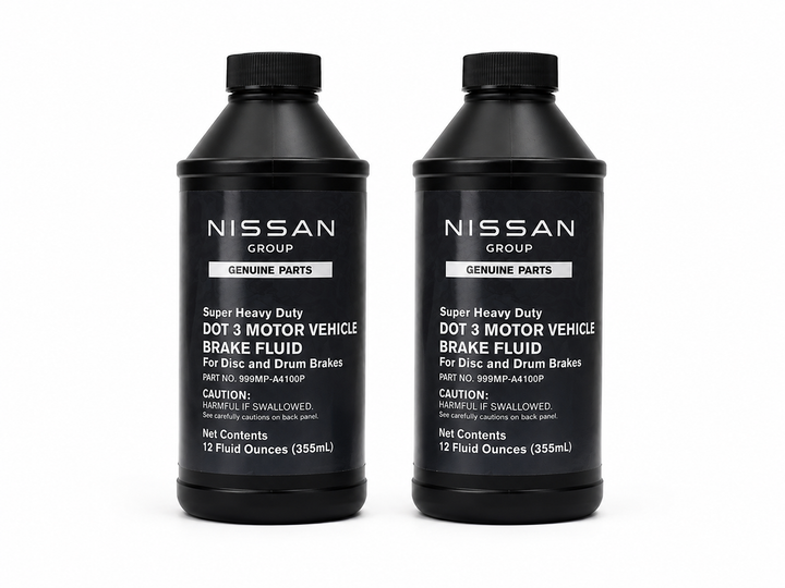 Genuine Nissan OEM Super Heavy Duty DOT 3 Brake Fluid – 12 oz Bottles – 2 Pack Pair – 999MP-A4100P